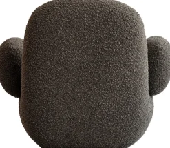 Fauteuil avec accoudoirs en tissu bouclé taupe foncé Toe - 101 COPENHAGEN
