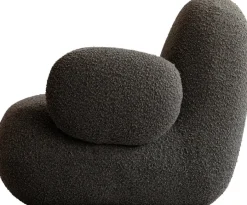 Fauteuil avec accoudoirs en tissu bouclé taupe foncé Toe - 101 COPENHAGEN