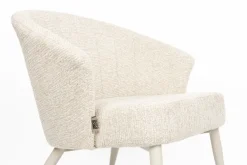 Fauteuil avec accoudoirs en tissu et métal beige Georgia - Dutchbone