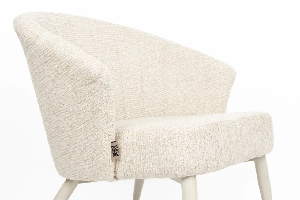 Fauteuil avec accoudoirs en tissu et métal beige Georgia - Dutchbone