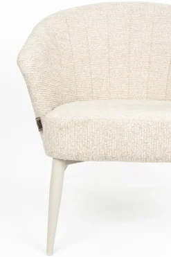 Fauteuil avec accoudoirs en tissu et métal beige Georgia - Dutchbone