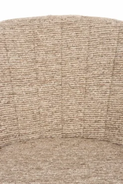 Fauteuil avec accoudoirs en tissu marron et métal noir Georgia - Dutchbone