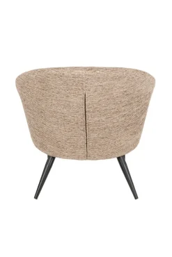 Fauteuil avec accoudoirs en tissu marron et métal noir Georgia - Dutchbone