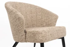 Fauteuil avec accoudoirs en tissu marron et métal noir Georgia - Dutchbone
