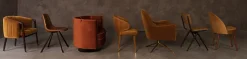 Fauteuil avec accoudoirs en velours orange Flower - Dutchbone