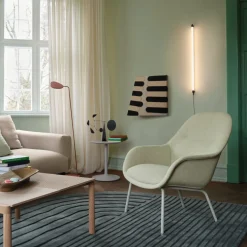 Fauteuil avec base en métal noir et tissu Steelcut Quartet 434 88cm Fiber - Muuto