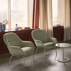 Fauteuil avec base en métal noir et tissu Steelcut Quartet 434 88cm Fiber - Muuto