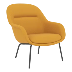 Fauteuil avec base en métal noir et tissu Steelcut Quartet 434 88cm Fiber - Muuto