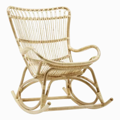 Fauteuil à bascule en rotin clair Monet - Sika Design