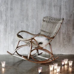 Fauteuil à bascule en rotin clair Monet - Sika Design
