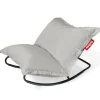 Fauteuil à bascule extérieur en métal noir avec coussin gris clair Rock'n Roll Combi - Fatboy