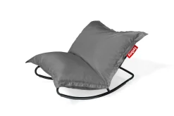 Fauteuil à bascule extérieur en métal noir avec coussin gris Rock 'n Roll Combi - Fatboy