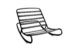 Fauteuil à bascule extérieur en métal noir avec coussin gris taupe Rock 'n Roll Combi - Fatboy