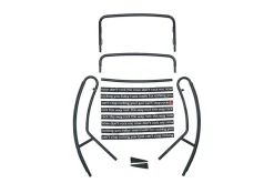 Fauteuil à bascule extérieur en métal noir avec coussin rayé marron cacao crème Rock 'n Roll Combi - Fatboy