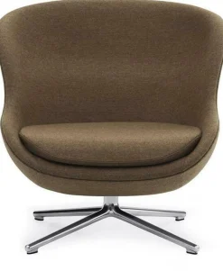 Fauteuil bas en aluminium et tissu marron Hyg - Normann Copenhagen