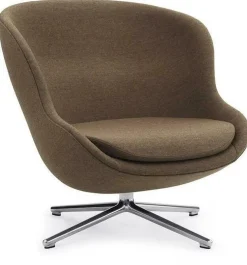 Fauteuil bas en aluminium et tissu marron Hyg - Normann Copenhagen