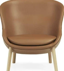 Fauteuil bas en chêne et cuir naturel Hyg - Normann Copenhagen