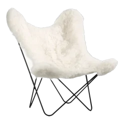 Fauteuil blanc avec structure en acier noir Islandais AA - Airborne