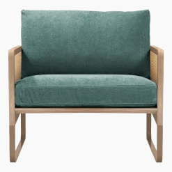 Fauteuil bleu en chêne Cannage - RED Edition