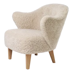 Fauteuil chêne et peau de mouton clair de lune Ingeborg - Audo