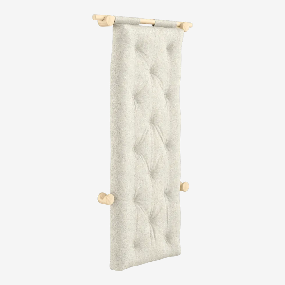 Fauteuil convertible en bois de pin 75x200cm avec matelas beige soft chalk Hooked raw - Karup Design