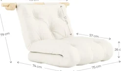 Fauteuil convertible en coton mocca 75x200cm Hooked - Karup Design