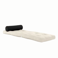 Fauteuil convertible en lin avec coussin gris foncé 70x120x40cm Wrap - Karup Design