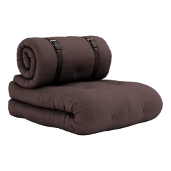Fauteuil convertible en lit de jour en coton marron 95x70x60cm Buckle-up - Karup Design