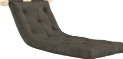 Fauteuil convertible en pin 75x200cm avec son matelas marron mellow brown Hooked raw - Karup Design