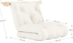 Fauteuil convertible en polyester ivoire 75x200cm Hooked - Karup Design