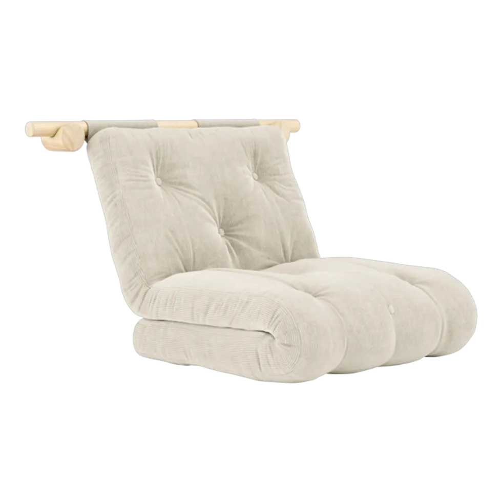 Fauteuil convertible en polyester ivoire 75x200cm Hooked - Karup Design