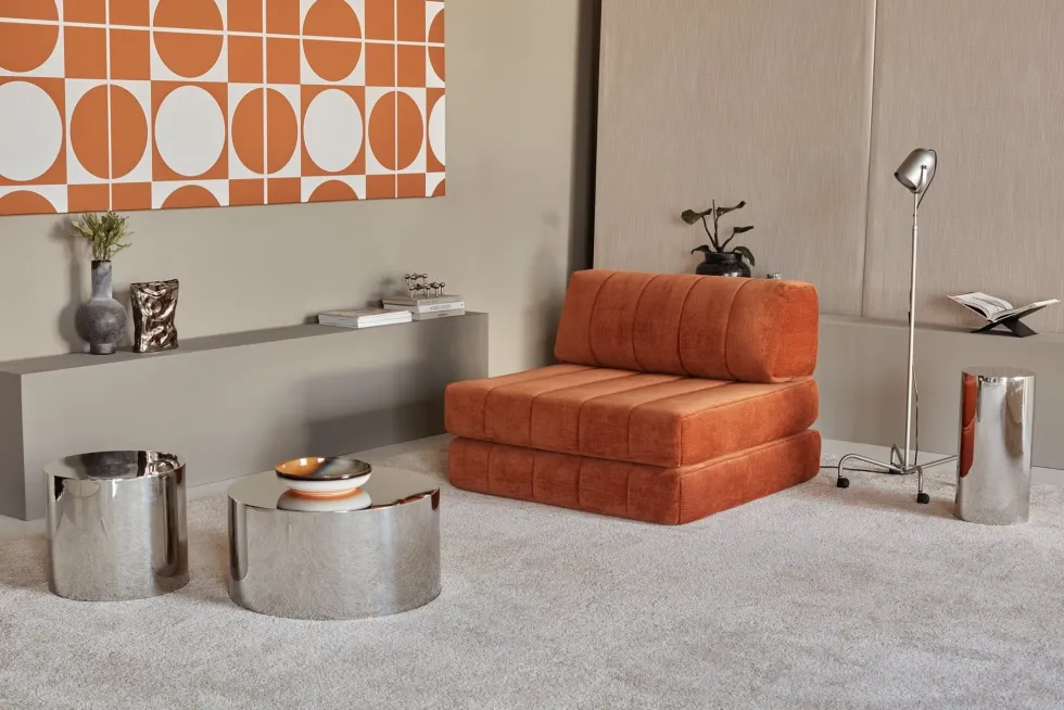 Fauteuil convertible en polyester recyclé marron 104x77cm Cozypad - Innovation living