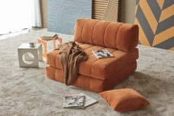Fauteuil convertible en polyester recyclé marron 104x77cm Cozypad - Innovation living