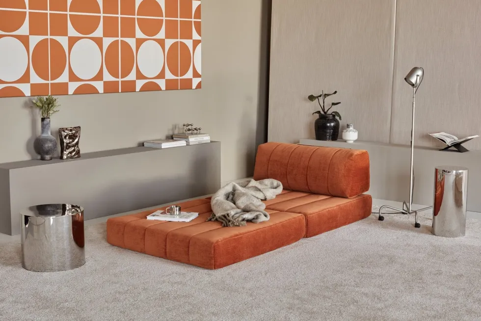 Fauteuil convertible en polyester recyclé marron 104x77cm Cozypad - Innovation living