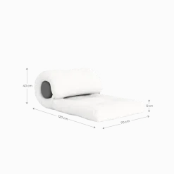 Fauteuil convertible gris avec coussin gris foncé 70x120x40cm Wrap - Karup Design