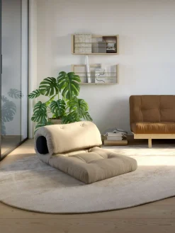 Fauteuil convertible gris foncé avec coussin gris foncé 70x120x40cm Wrap - Karup Design