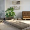 Fauteuil convertible marron clair avec coussin gris foncé 70x120x40cm Wrap - Karup Design