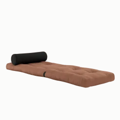 Fauteuil convertible marron clair avec coussin gris foncé 70x120x40cm Wrap - Karup Design