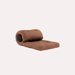 Fauteuil convertible marron clair avec coussin gris foncé 70x120x40cm Wrap - Karup Design