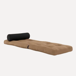 Fauteuil convertible mocca avec coussin gris foncé 70x120x40cm Wrap - Karup Design
