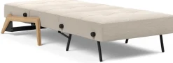 Fauteuil convertible pied en chêne et tissu blida sand grey 90-200cm Cubed 02 - Innovation Living