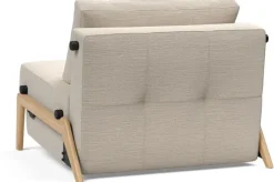 Fauteuil convertible pied en chêne et tissu blida sand grey 90-200cm Cubed 02 - Innovation Living