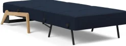 Fauteuil convertible pied en chêne et tissu mixed dance blue 90-200cm Cubed 02 - Innovation Living