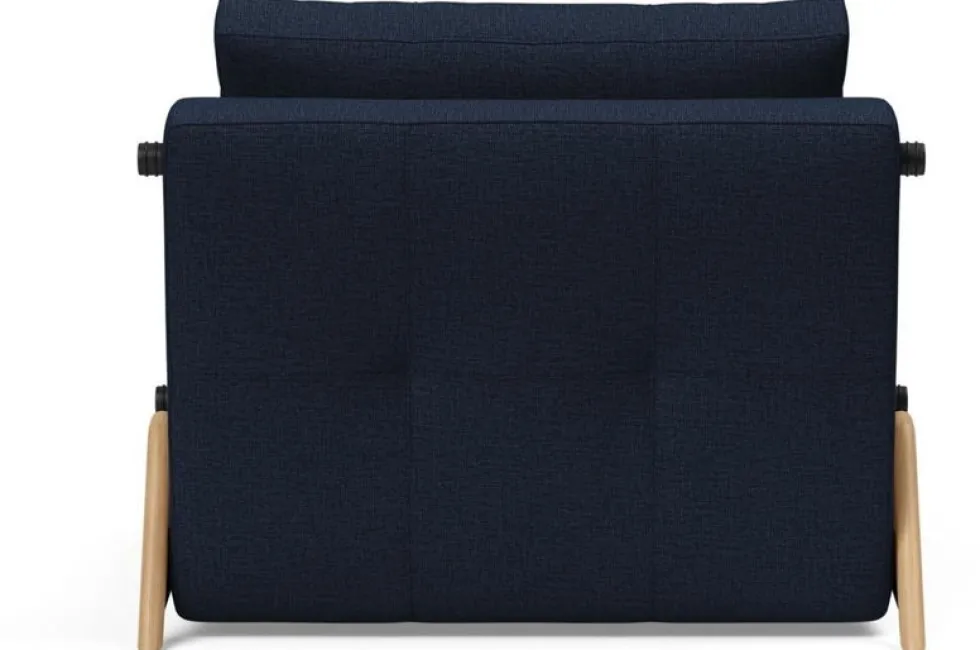 Fauteuil convertible pied en chêne et tissu mixed dance blue 90-200cm Cubed 02 - Innovation Living
