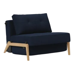 Fauteuil convertible pied en chêne et tissu mixed dance blue 90-200cm Cubed 02 - Innovation Living
