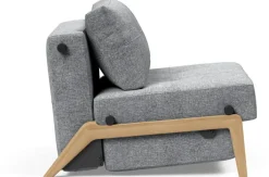 Fauteuil convertible pied en chêne et tissu twist granite 90-200cm Cubed 02 - Innovation Living
