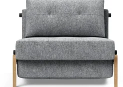 Fauteuil convertible pied en chêne et tissu twist granite 90-200cm Cubed 02 - Innovation Living