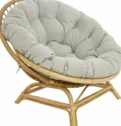 Fauteuil coquille en rotin avec coussin tissu 92 x 100 x 92 Miami - KOK