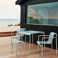 Fauteuil de jardin avec accoudoir en métal gris galvanisé Palissade - HAY