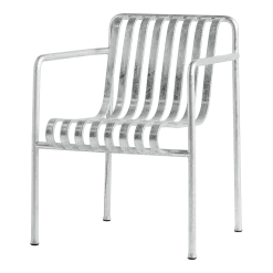 Fauteuil de jardin avec accoudoir en métal gris galvanisé Palissade - HAY